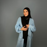 Langer Cardigan | Babyblue - Kleidung