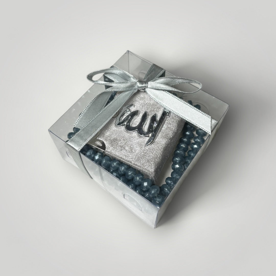 Mini Quran / Tasbih Set - Silver - Hira