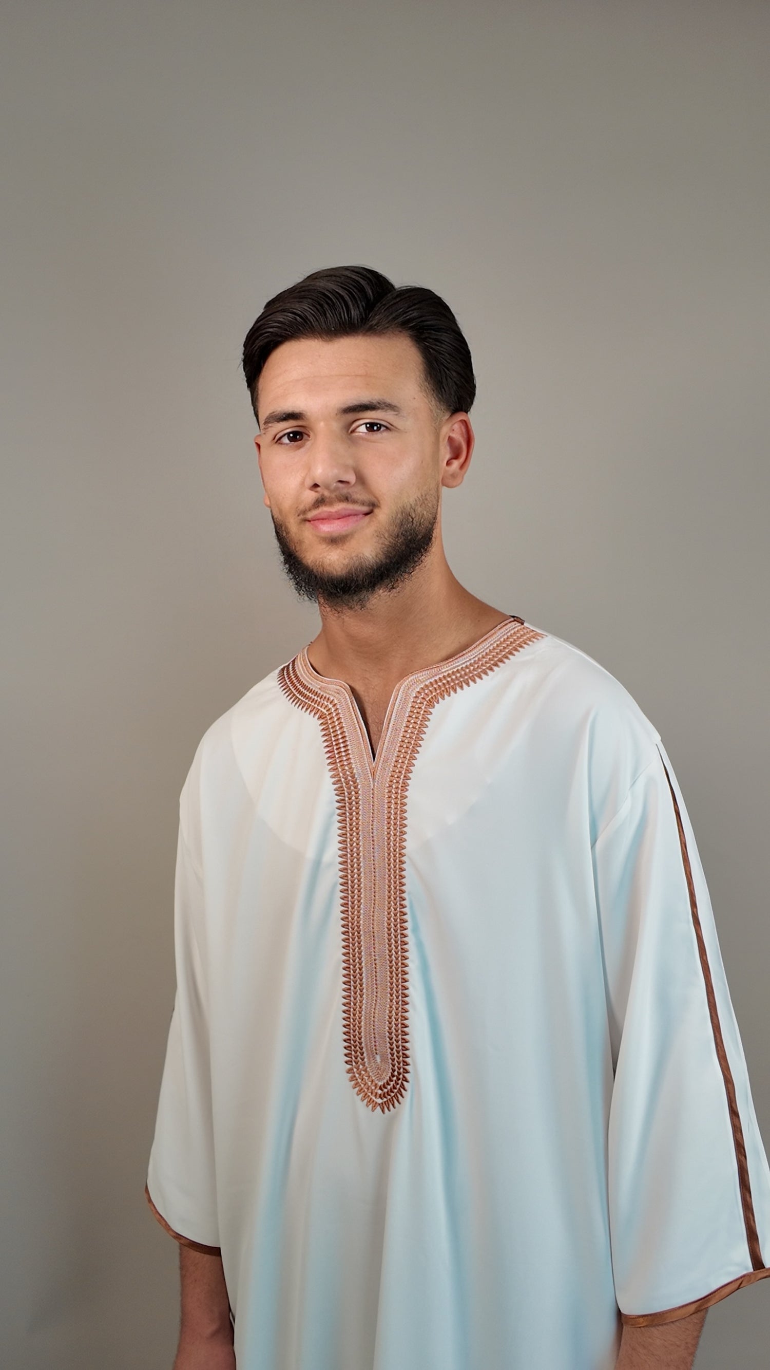 HIRA Jalabiya - Weiß/Bronze - Hira