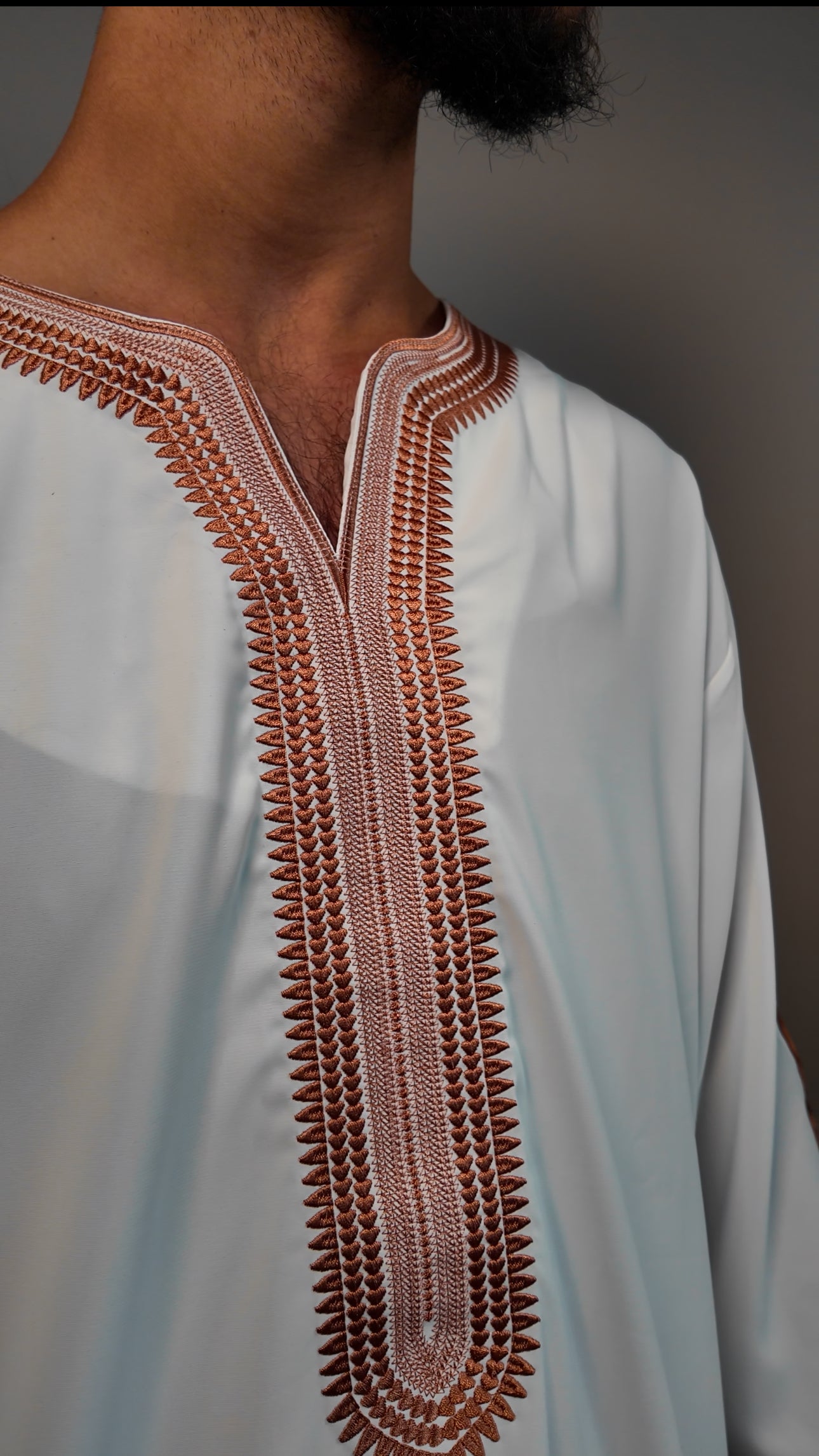 HIRA Jalabiya - Weiß/Bronze - Hira